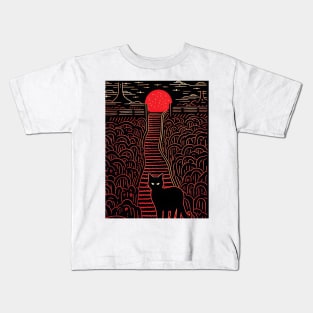 Riso-graphic Cat's Joyful Field Kids T-Shirt